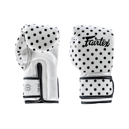 Boxningshandskar - Fairtex - 'BGV14WP' - Vit Polka